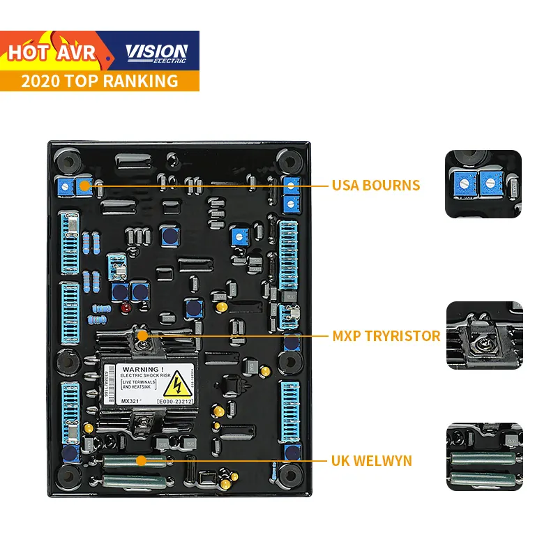 Tomy — régulateur de tension automatique, pièces de générateur électrique AVR 321 MX321 AC