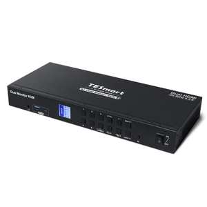 TESmart Dual <strong>Monitor</strong> KVM 4 <strong>Input</strong> 2 <strong>Output</strong> for Trader Station 4K 60HZ Support USB 3.0 EDID Emulators 4x2 HDMI KM Switch - Product Image 1