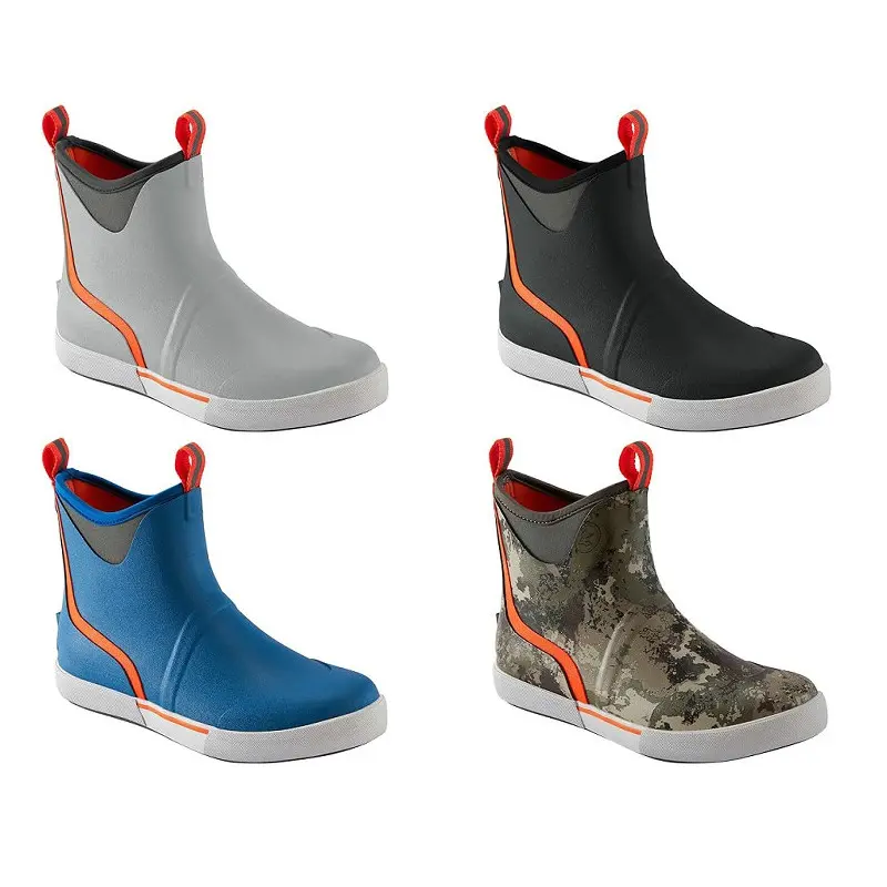 Men's Wheelhouse Waterproof Reinforced Slip Resistant Wide Rubber Ankle Deck Fishing Rain Boots