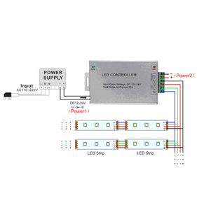 4つのキーを備えたRGBLedストリップコントローラーRGBLedストリップ用ワイヤレスRFリモートDC12-24V 12A 144W - Product Image 5