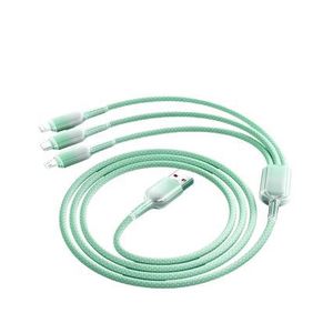สายเคเบิลข้อมูลคริสตัลน้ำแข็งสามตัวในหนึ่งสำหรับ Apple & Android 120W ชนิด C ชาร์จเร็วสายเคเบิลโทรศัพท์มือถือแบบทอสามสาย - Product Image 1