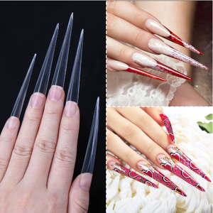 Sanatsal ekstra uzun ABS Salon giyilebilir tırnak ipuçları ekstra uzun yapay tırnaklar ile ekstra sivri genişletilmiş tarzı parmaklar için - Product Image 6