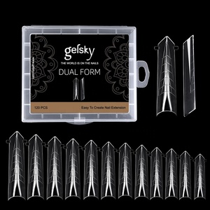 Gelsky kenar tırnak ipuçları çift formu hızlı yapı kalıp tırnak uzatma rus çift formu - Product Image 1