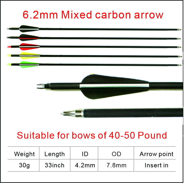 6.2mm Mixed carbon arrow