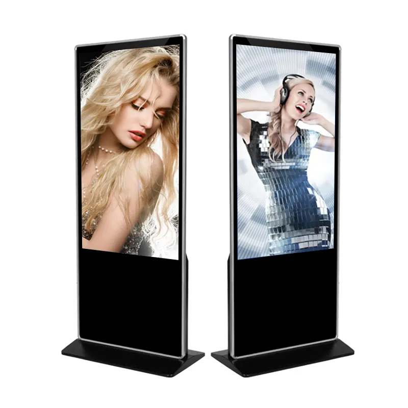 Sistema de pantalla táctil Lcd de 43 pulgadas para interiores, soporte de suelo personalizado, quiosco de publicidad, señalización digital, Windows 10