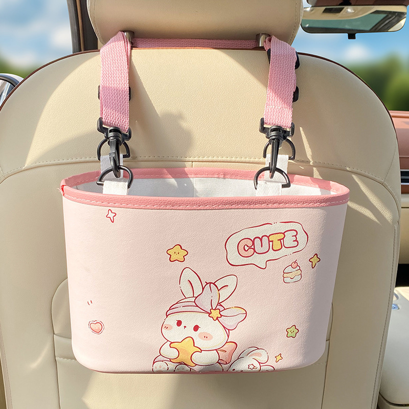 Bolsa de almacenamiento con forma de conejito con lazo, parte trasera del asiento, entre asientos, de mano