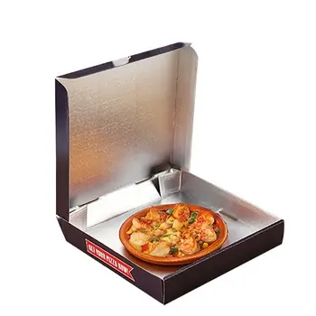 Biểu tượng tùy chỉnh in Kraft hộp bánh Pizza nhiệt nhôm lá hộp bánh pizza