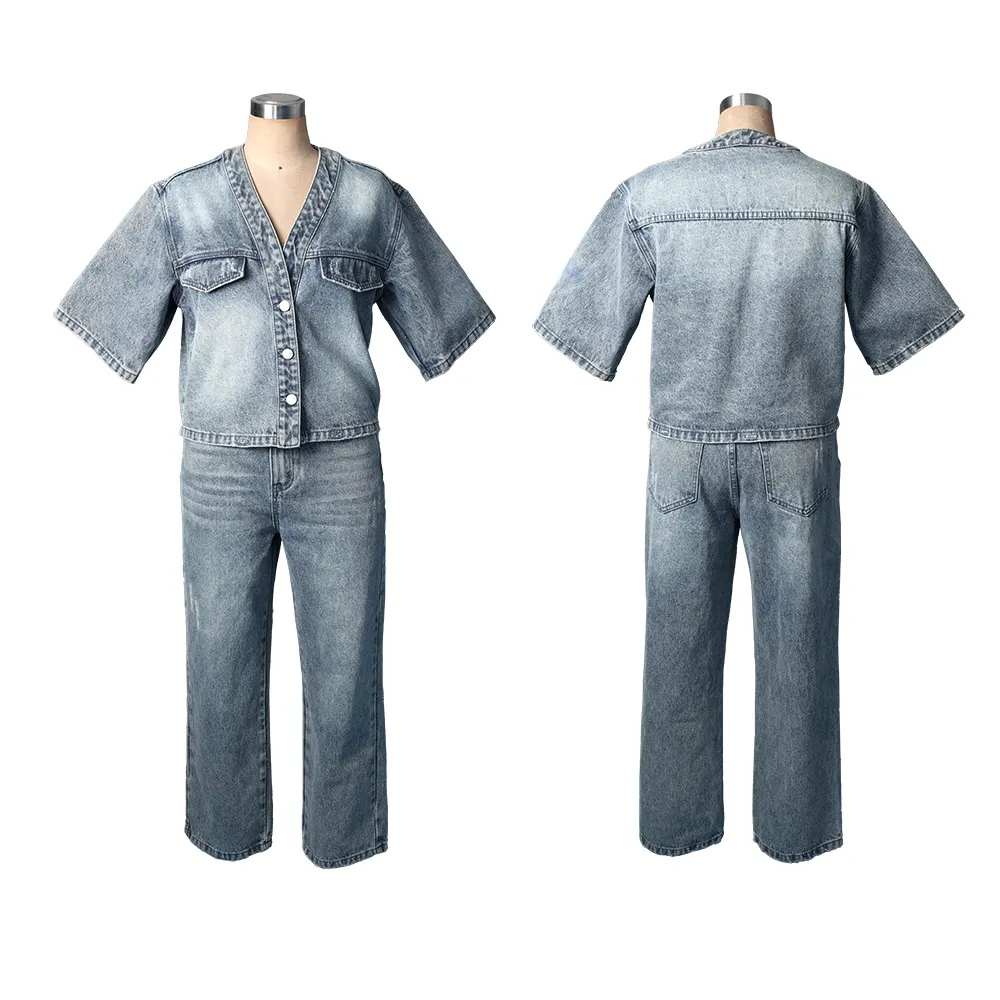 Schlussverkauf Frühjahr Sommer Fabrik Direktverkauf Kinder Jeans-Set KinderAnzug Jeans-Set für Kinder