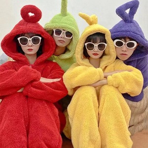 天线宝宝动漫Tinkywinky Dipsy Laa Laa Po拉链毛茸茸连帽衫节服装表演服装睡衣连身衣连身衣 - Product Image 1
