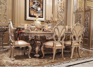 Mr saray fransız tarzı yemek masası ve sandalye kombinasyonu Set lüks Neoclassical katı ahşap 2.2 M yemek masası ev Villa için - Product Image 4