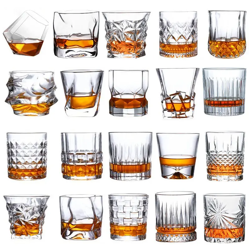 N27 incisa in goffratura vecchio stile in cristallo di vetro trasparente bicchiere bicchiere Whisky tazza