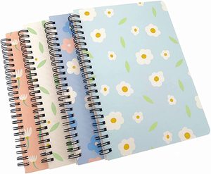 Cuaderno en espiral A5 para niños, Bloc de notas, diario, cubierta dura, impresión, paquete de 4 unidades
