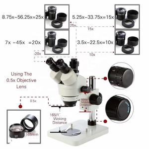 Accesorios de microscopio Industrial, objetivo auxiliar, lente estéreo de 48mm de diámetro, 0.5x Barlow - Product Image 6