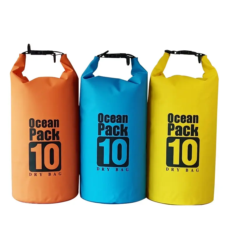 Mochila portátil em PVC para esportes ao ar livre, sacola seca com logotipo personalizado de alta qualidade à prova d'água