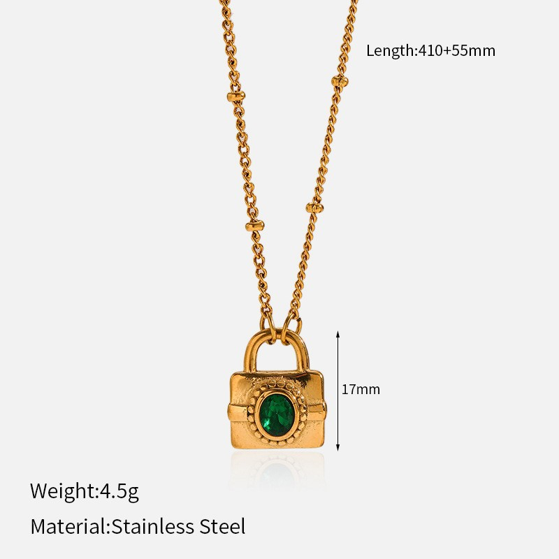 12# Green Natural Stone Necklace