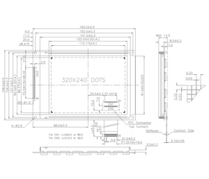 Display Lcd industriale 5.7 pollici FSTN 320x240 punti STN blu 20 Pin 8 Bit parallelo RA8835 3.3V/5V modulo Display LCD 320240 - Product Image 3