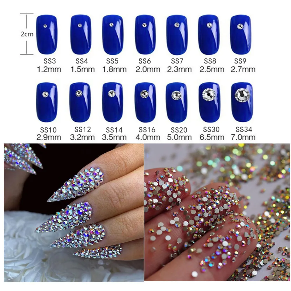 非ホットフィックスラインストーンクリスタルABSS3SS30フラットバックNailArtラインストーンプレミアム品質ストラスネイルグリッターガーメントストーン