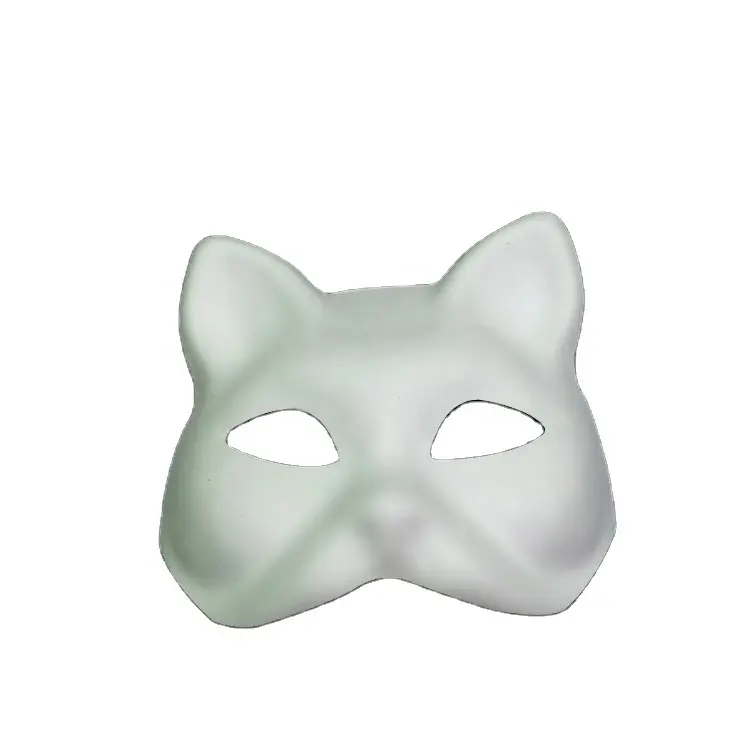 Guangzhou carta gatto maschera per il partito di carnevale di Halloween maschera in vendita fabbrica fai da te bianco sano carta riciclata stampa a caldo GPM-1053