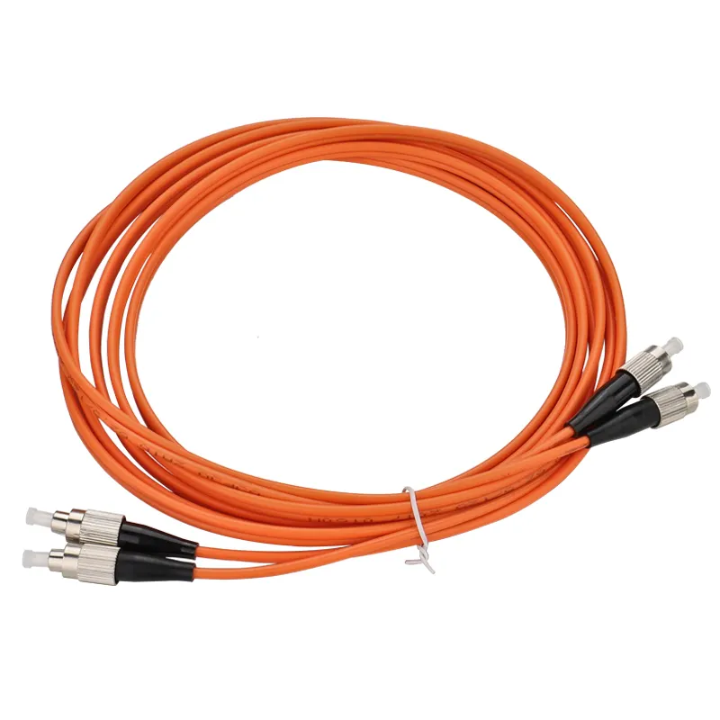 High Quality Orange Pvc Fiber Optic Jumpers Fc Fc Multi Mode Duplex 3m Optic Fiber Patch Cord