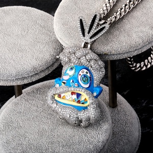 Müşteri rapçi Travis Scott Hip Hop zirkon renkli İsa kolye küba Link zinciri - Product Image 3