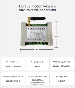 Interruttore telecomando Wireless 110V-380V 40A interruttore di misurazione della potenza inversa del regolatore del motore fisso opzioni del codice di rotolamento - Product Image 6