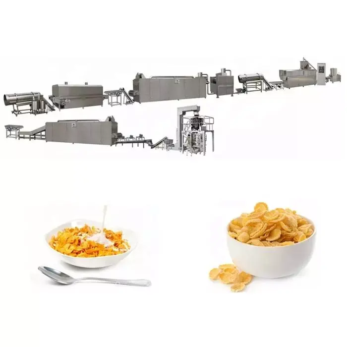 Suministro de fábrica Línea de producción de cereales para desayuno Extrusora de copos de maíz que hace la máquina