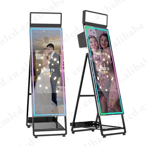 CHIMEE Newest 62 Inch Mirror 32 Inch <strong>LCD</strong> Touch Screen <strong>Monitor</strong> Photo Booth LED Frame Kiosk <strong>with</strong> Camera and Printer for Events