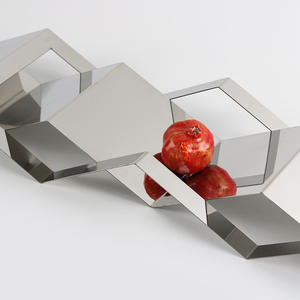 Avrupa basit lüks dikdörtgen depolama tepsisi ev ofis çalışması için geometrik tasarım Art Deco tarzı yıldönümü süslemeleri - Product Image 3