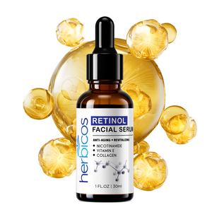 Органическая антивозрастная Сыворотка с витамином Е ретинолом, увлажняющая Ниацинамид для лица, витамин С, витамин B5, Аха, коллагеновая травяная - Product Image 1