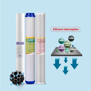 10 20 inç büyük mavi filtre yuvası ön filtrasyon PP + UDF + CTO su arıtma filtresi ile monte edilebilir - Product Image 6
