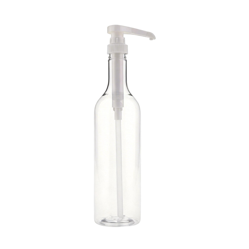 Bouteille de 750 ml avec pompe à sirop blanche