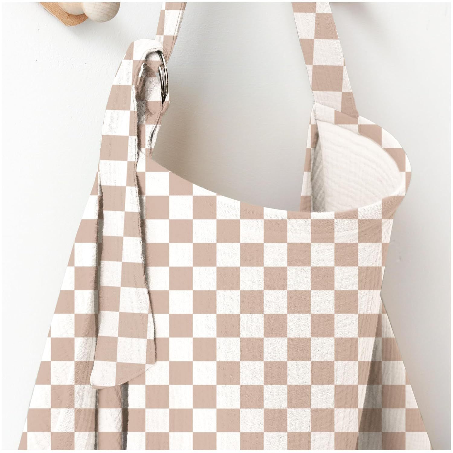 Couverture d'allaitement en mousseline à damier