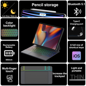 Funda con teclado para Ipad Pro 12,9 2022 11 12 9 6th Funda magnética para Ipad Air 5 4 10th Generation 10,9 5th 4th Gen 2021 Cover - Product Image 5