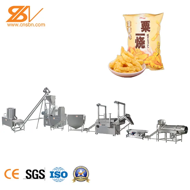 Automático Kurkure máquina de fabricación de aperitivos extruido maíz rizos Cheetos Chips de línea de producción