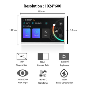 AUO 10.1 ''TFT LCD-Panel Aufzug/Auto Home Central Control Display IPS 10,1-Zoll-LCD-Display ohne kapazitive Berührung - Product Image 1