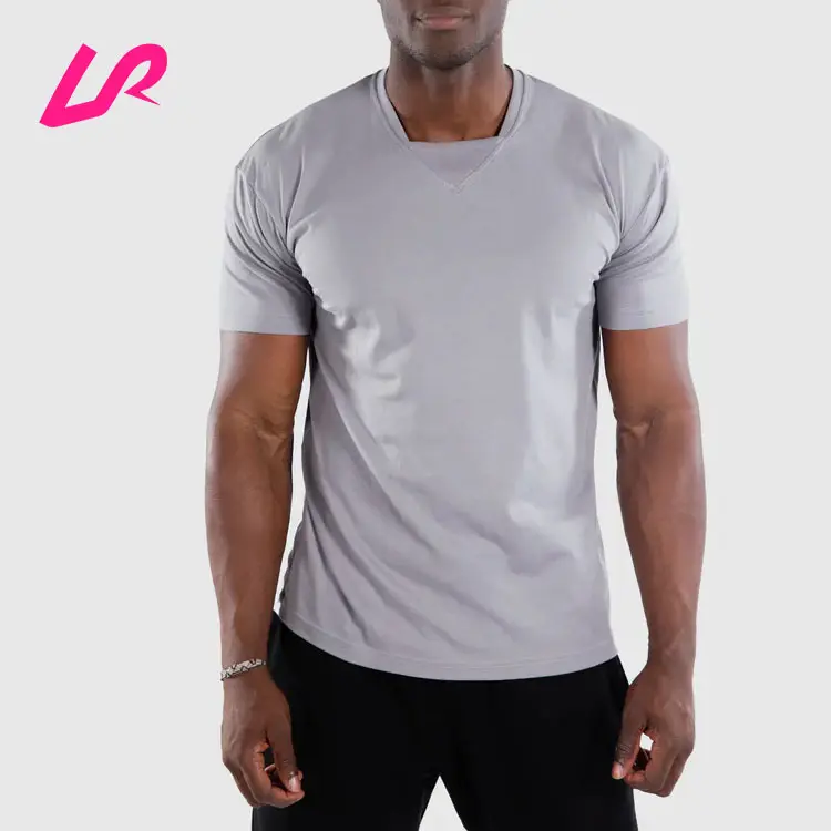Camisetas ajustadas de secado rápido para hombre, camisas básicas de algodón con Logo personalizado, venta al por mayor, nuevo estilo, 2023