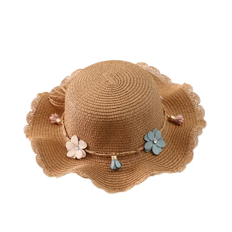 Chapeau de paille unisexe, nouveau Style de mode, fleurs personnalisées, vente en gros pour enfants et adultes