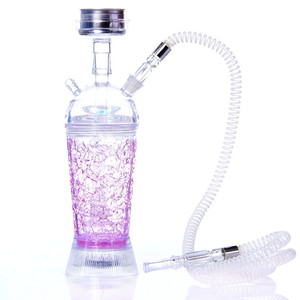 塑料小型迷你定制亚克力水烟杯配件水烟便携式水烟袋带led灯水烟水烟袋