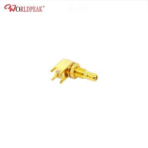 SMB PCB dayanağı koaksiyel konnektör SMB erkek tak RF koaksiyel adaptörü sağ açı lehim PCB paneli monte dönüştürücü 4 Pins - Product Image 4