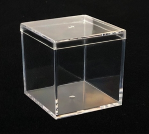 ふた付きキャンディー包装箱正方形PS透明プラスチックボックス結婚式のキャンディーフードジャー防塵ディスプレイ収納ボックス - Product Image 1