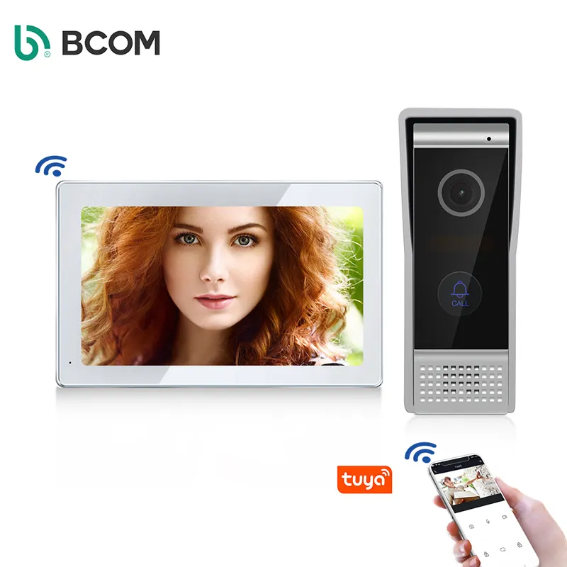 Bcom-timbre de puerta con detección de movimiento multifamiliar, cámara con pantalla táctil de 7 pulgadas, wifi, Vídeo ip, teléfono para seguridad del hogar