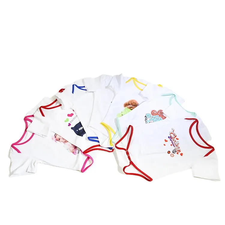 Customized picture Sublimation Blank Short Sleeve Infant Baby Climb clothes