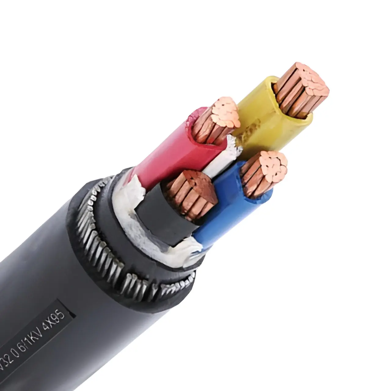 Cable eléctrico de cobre, 4x95mm, 600/1000V, CU/XPLE/SWA/PVC