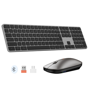 Meetion C230-Juegos de teclado y ratón inalámbricos delgados, combos multimedia para ordenador y oficina, color negro