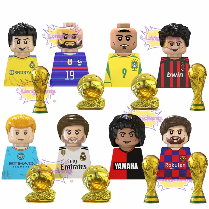 TV6502 Figura de Futebol Estrela Pedri Messi Bale Kaka Word Cup Personagem Mini Bloco de Construção Figura de Montagem Coletar Brinquedos Juguetes