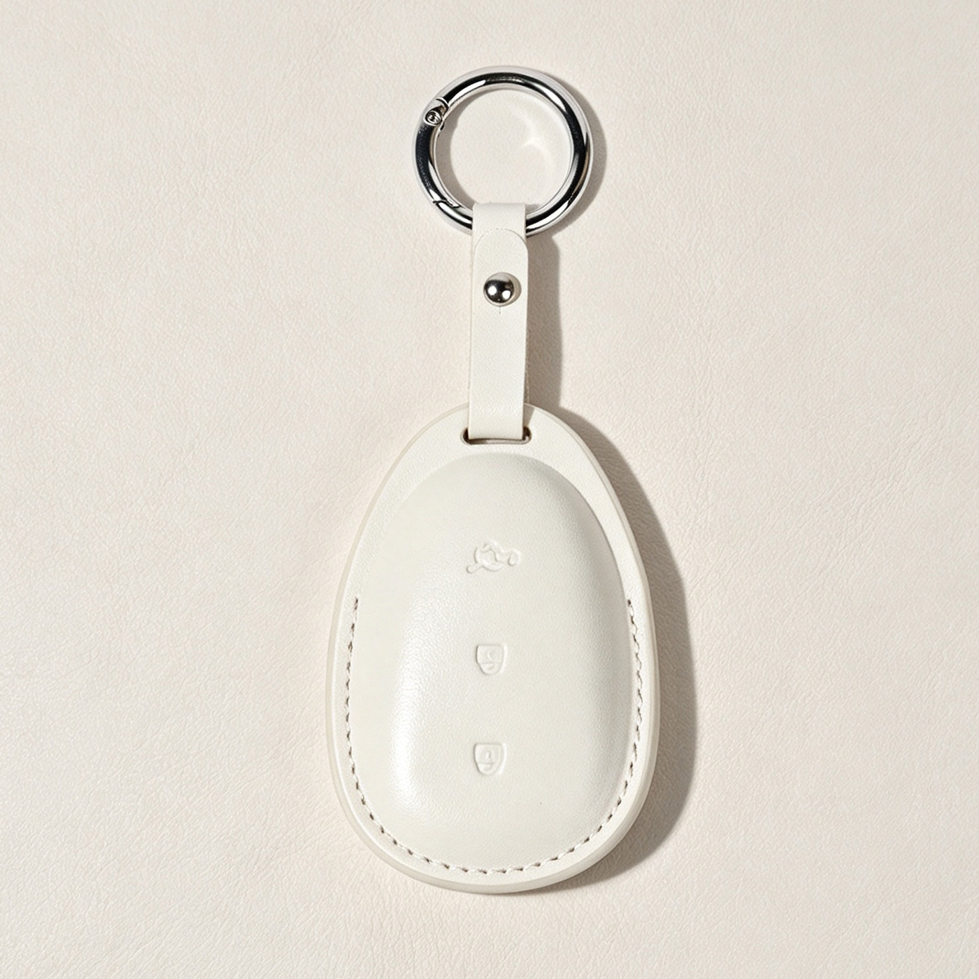 Style h-white leather case-p2 short leather buckle key case
