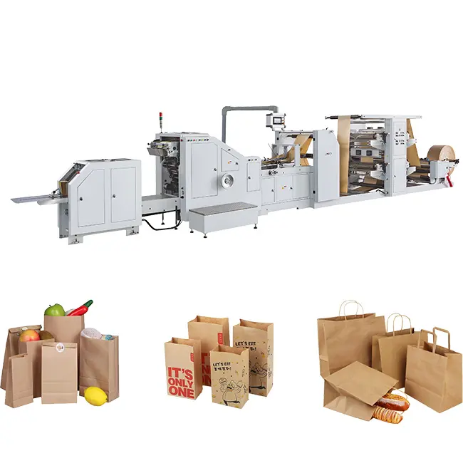 LSB-320XL + LST-21100/41100 macchina automatica completa del sacchetto di carta del fondo del blocco di alimentazione del rotolo per la macchina per la produzione di sacchetti di carta del pane dell'alimento