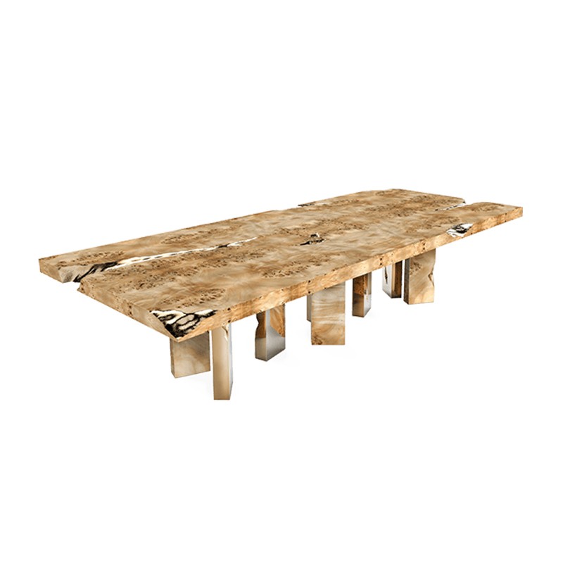 Rectangular wood color tree pomegranate dining table