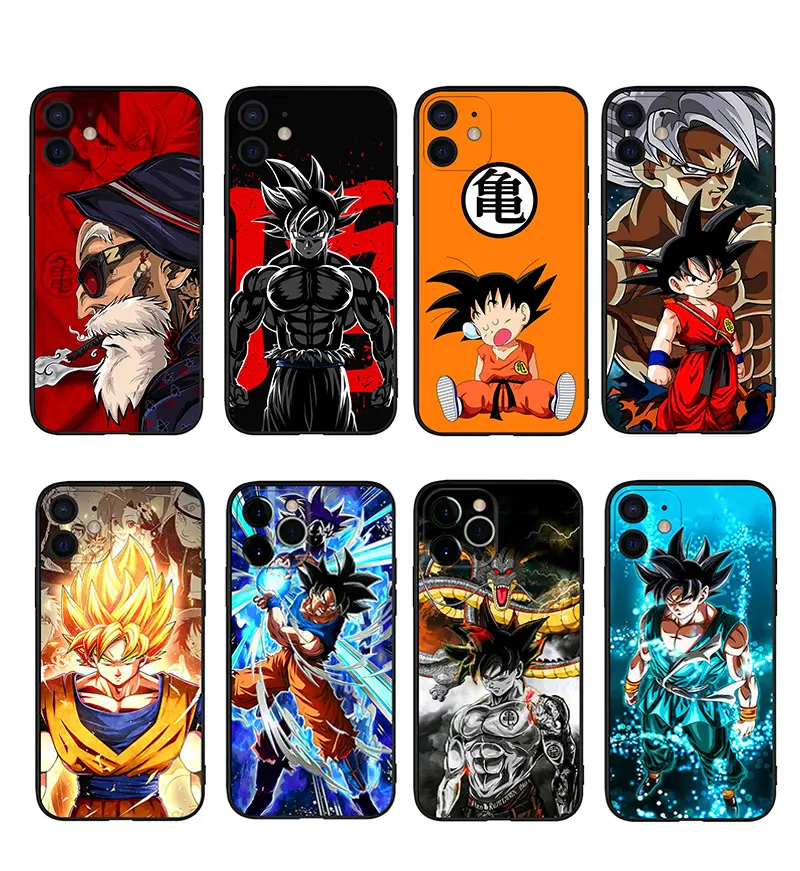 OEMプリントフロストTPUアニメーションドラゴンボールパターン漫画電話ケースiphone用11 12 13 14 Pro Max Cover Funda