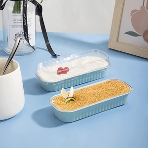 Laixinrecyclable 200ml bánh khuôn nướng chảo nhôm lá hình chữ nhật ổ bánh mì dùng một lần nhỏ Nướng Bánh <span class=keywords><strong>Pan</strong></span> có nắp đậy - Product Image 4